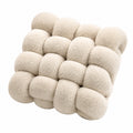 Knotenkissen 40 cm aus Polyester in Creme - geflochtenes Dekokissen