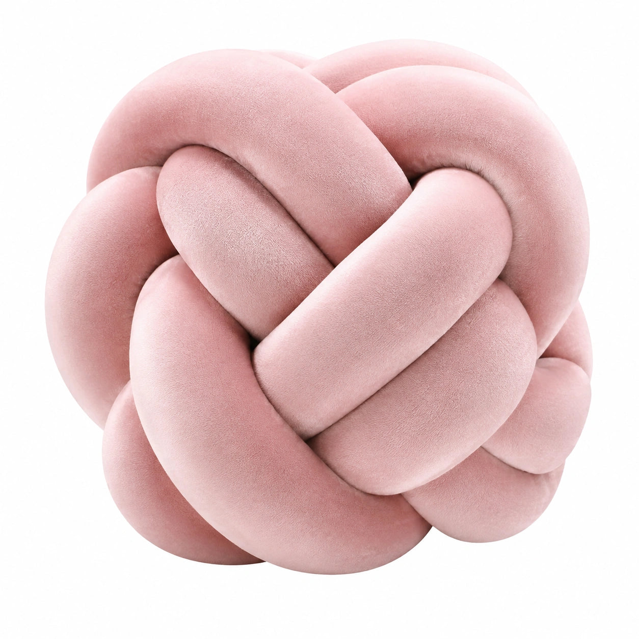 Knotenkissen 30 cm Rosa samtige Textiloberfläche dekorativ
