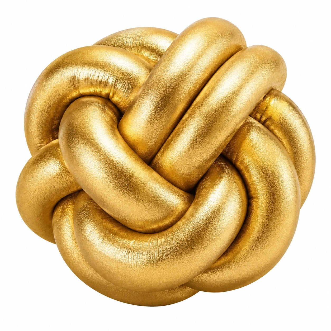 Knotenkissen 35 cm in Gold Kunstlederoptik als Dekokissen