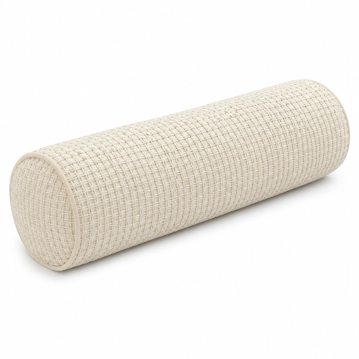 Nackenrolle 20 x 50 cm Webstoff Creme zylindrisches Dekokissen