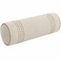 Nackenrolle 20 x 50 cm Beige Textil Zylinderkissen mit Zierborten