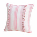 Dekokissen 45 x 45 cm Textil Rosa Weiß gestreift mit Rüschen