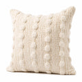 Zierkissen 45 cm Creme Textil mit Pompons quadratisch