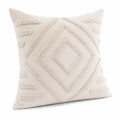 Dekokissen 45 x 45 cm Creme Textilbezug geometrisches Strukturmuster