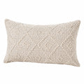 Rechteckiges Dekokissen 50 x 30 cm Creme gewebter Textilbezug mit Strukturmuster