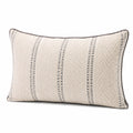 Dekokissen 50 x 30 cm Textil Elfenbein Grau für Sofa im strukturierten Stil