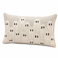 Dekokissen 50 x 30 cm Beige mit Geistermotiv aus Strukturstoff für Wohnraum