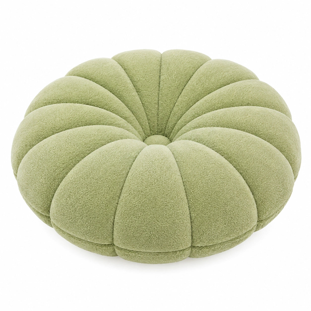 Kürbisförmiges Dekokissen 45 cm aus Polyester Hellgrün mit weicher Oberfläche