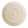 Rundes Zierkissen 45 cm aus Textil in Creme mit Strukturmuster