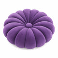 Rundes Dekokissen 50 cm Samtoptik Violett Blumenform