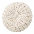 Rundkissen 40 cm Creme Textil Strickoptik Dekokissen